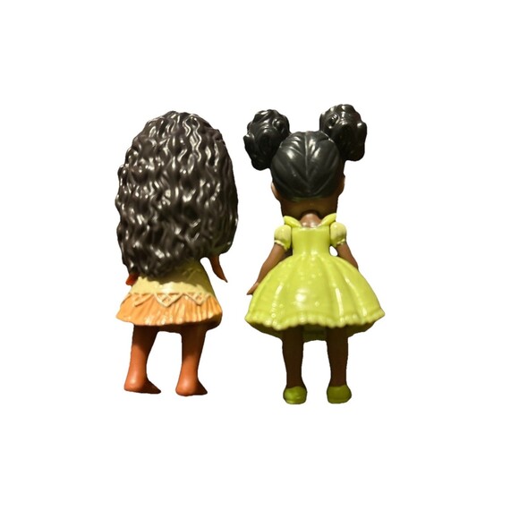 Disney Princess Mini Toddler Dolls Lot – Moana & Tiana Hasbro 3” Figures - Picture 2 of 2